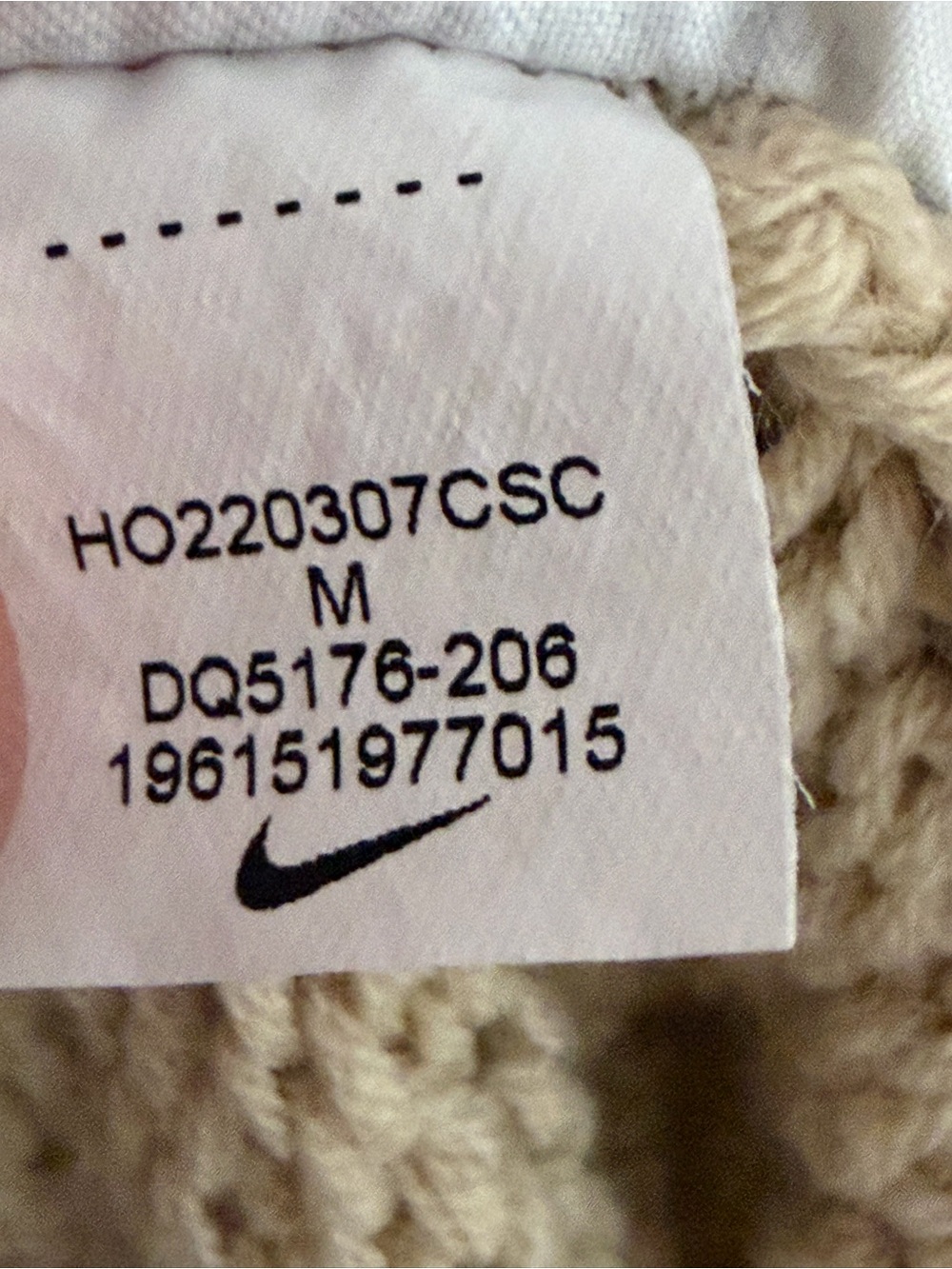 Nike Men's Cable Knit Crewneck Sweater Oatmeal Beige M Wool Blend - Picture 5 of 11